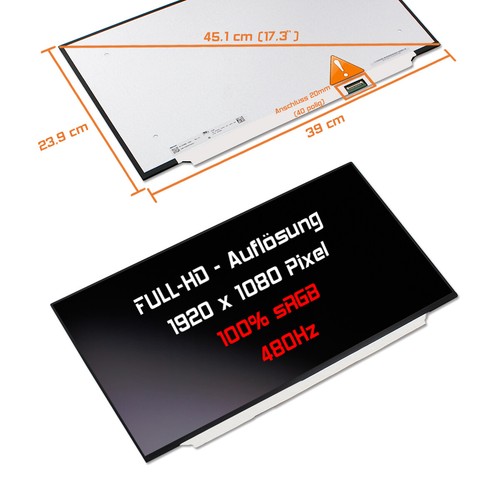 Led display matt passend - 17,3",
