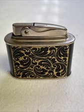 ROWENTA Bridge Sturmfeuerzeug, Vintage, sehr altes Feuerzeug Schwarz Gold (W028)