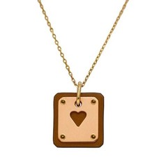 Hermes Halskette As Doucour PM f-22434 Roségold Braun Ace of Hearts Herz GP Lea