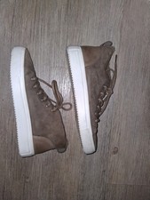 Blackstone Ql48 Sneaker High Lammfell gefüttert Gr.40 Braun Leder 