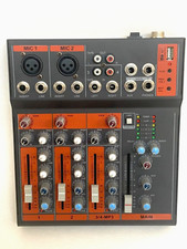 LNYXQX Tragbares 4-Kanal-Mic-Line-Audiomischpult Mischpult 3-Band-EQ USB-Schnitt