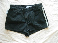 VINTAGE Shorts Hotpants FISHBONE XS schwarz SPORTLICH weißer Streifen wie JEANS 