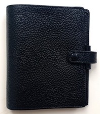 Filofax Pocket Finsbury Vintage Organizer Timer Leder schwarz 11,5x14,5 cm TOP
