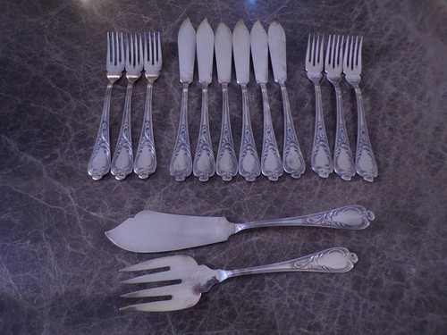 Elegantes silberbesteck rokoko - silberbesteck,
