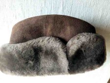 Lederhut echt mit Pelz braun