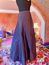 Langer Rock Seide Gr. 40 lila