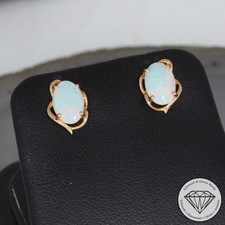 Sale! Wert 500 € Opal Ohrringe (0,80 carat) in 750 18 Karat Rosé Gold 74892