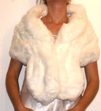 BRAUTSTOLA PELZ OPTIK STOLA  WEISS ODER BEIGE PELZSTOLA 