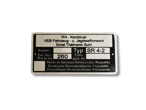 Simson star typenschild - 4-2,