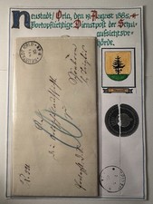 1885 Dienstbrief Neustadt Orla mit Siegel Triptis  Behörde Faltbrief