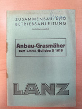 Lanz Anbau Grasmäher zum D1616 Betriebsanleitung Ersatzteilliste MK8