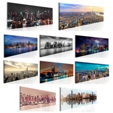 New York Skyline Städt Horizont VLIES LEINWAND BILDER WANDBILDER XXL WOHNZIMMER
