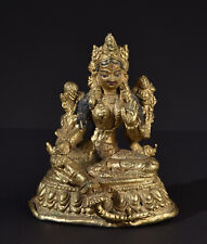 Grüne Tara / Syama Tara. Alte goldene Bronze Statue. Tibet. Old figure. Buddha