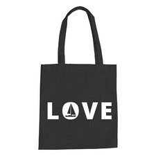 Love segelboot baumwolltasche - love,