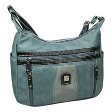 Handtasche Damen Tasche Schultertasche Umhängetasche Sportlich Blau Grau Mode