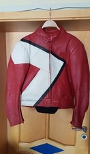 Motorradjacke Damen, rot/weiß, Größe 50,Rücken-/ nierenschutz, Leder, gut erh.