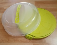 Kuchenbox Rund Torten 32x7cm Transport Box grün rotho Kunststoff Tragegriff