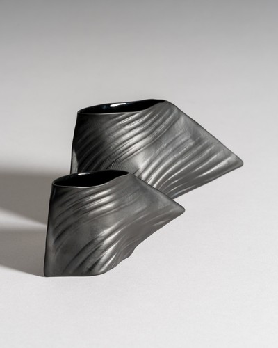 Sculptural vase duo - vase, "scarpa"