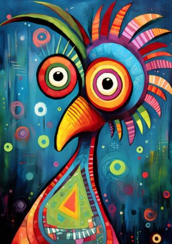 Wandbild bunter vogel auf - wandbild:,