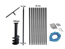 Brunnenbohrer Brunnenbohrgerät Handbohrer Erdlochbohrer 180mm 10m