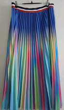 Gr. 44 46 NEU - Plissee Rock royal blau m. Regenbogen Muster, Gummizugbund 