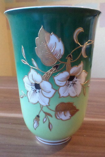 Vase mit handmade goldmalerei - vase,