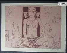 Horst janssen radierung - radierung, brief