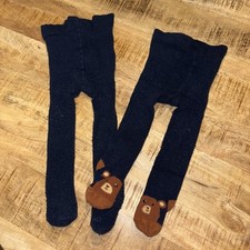 Baby 2 x Frottee Strumpfhose warm Gr. 62/68 Jungen 62 68 Blau Strumpfhosen dick