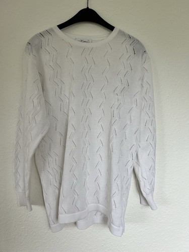Weisser pullover lochmuster - pullover,