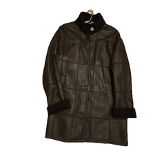 Damen Ledermantel   CHRIST mit echtem Lammfellfutter, Gr 38, Braun, Top Zustand 