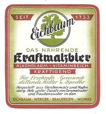 Bieretikett Eichbaum-Brauerei Mannheim Worms (HH)