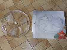 Glasplatte rund Kuchenplatte Servierplatte Platte Motiv Blätter Walther-Glas,TOP