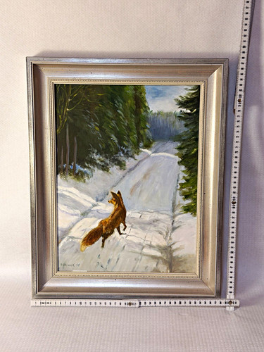 Vintage ölgemälde fuchs - fuchs, im