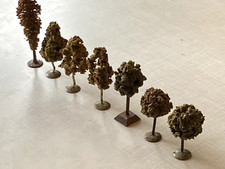 Baumgruppe (alt) - Mischwald - 7 Bäume - Luffa/Massebewurf - Eisenbahn - Spur HO