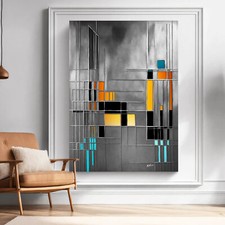 Leinwand Bild Grau Silber