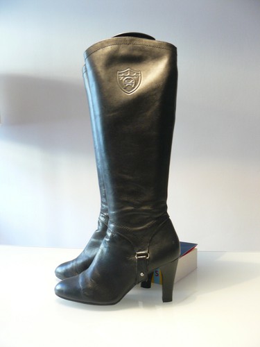 Aigner schwarze lederstiefel - schwarze,