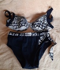 Sunflair Bügel Bikini, schwarz-weiß, Gr. 38, D-Cup, Träger verstellbar, K126