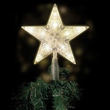 LED - Baumspitze Stern Weihnachtsbaumspitze 10 LED's Kabel transparent Batterie
