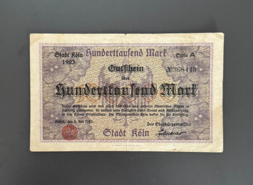 Notgeld köln 100 - notgeld, tausend