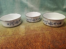  3 Emaille Schüsseln Blechschüssel DDR Konvolut Strohblumen 