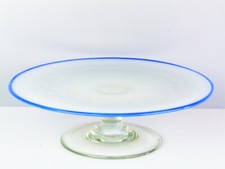 SELTENE SCHÖNE ART DECO  TORTENPLATTE OPALGLAS