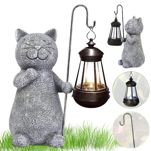 Led solar gartenfigur - gartenfigur, katze
