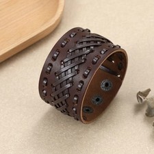 Breites Leder Armband Braun