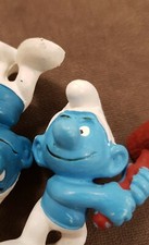 Holzhammer Schlumpf Baby blau  Hammer rotbraun  20... sammlung Smurf Rarität 