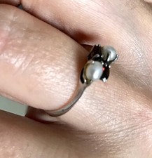 Antik? alt Damen Ring 2 Perlen