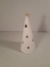  Porzellan Teelichthalter - Mond,Sterne Dekor 