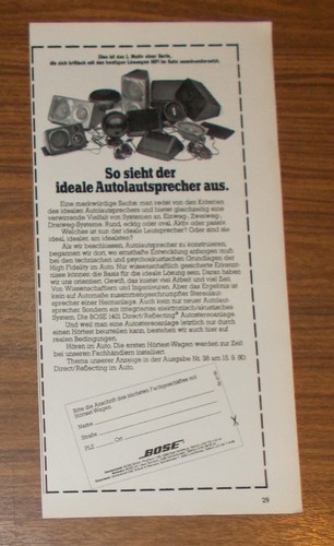 Seltene werbung vintage bose - seltene,