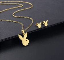 Playboy Kette Set + Ohrringe rostfrei 