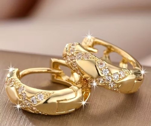 Goldene creolen zirkonia - goldene,
