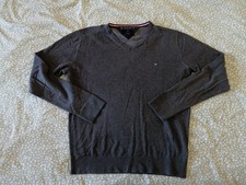Tommy Hilfiger Herren Pullover, Gr. L, Grau, Baumwolle, Seide